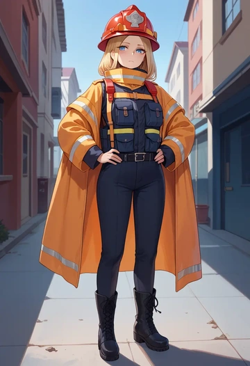 fate_(series),abigail_williams_(traveling_outfit)_(fate),firefighter  - AI generated anime art