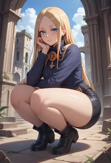 fate_(series),abigail_williams_(traveling_outfit)_(fate),leather,shorts  - AI generated anime art