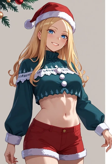 fate_(series),abigail_williams_(traveling_outfit)_(fate),Christmas,red velvet shorts  - AI generated anime art