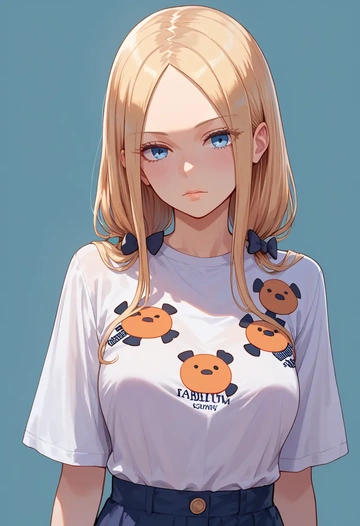 fate_(series),abigail_williams_(traveling_outfit)_(fate),handwritten script shirt,dolphin shorts  - AI generated anime art