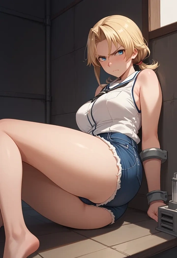 kantai_collection,abukuma_(kancolle),shorts,sexy  - AI generated anime art