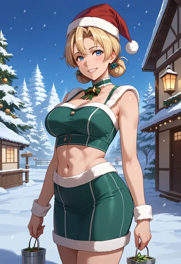 kantai_collection,abukuma_(kancolle),Christmas,dress  - AI generated anime art