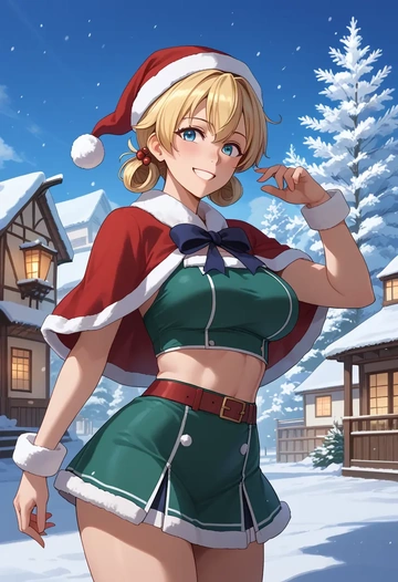 kantai_collection,abukuma_(kancolle),Christmas,dress  - AI generated anime art