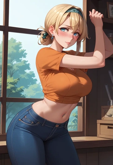 kantai_collection,abukuma_(kancolle),crop top  - AI generated anime art