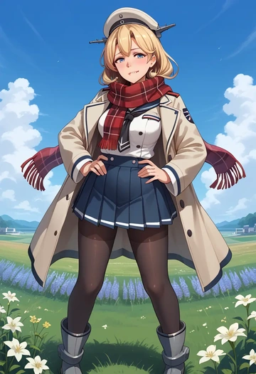 kantai_collection,abukuma_(kancolle),winter,student uniform,fur-trimmed coat  - AI generated anime art