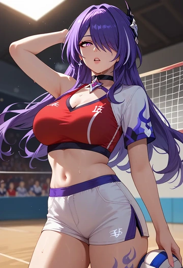 star rail,acheron,volleyball uniform  - AI generated anime art