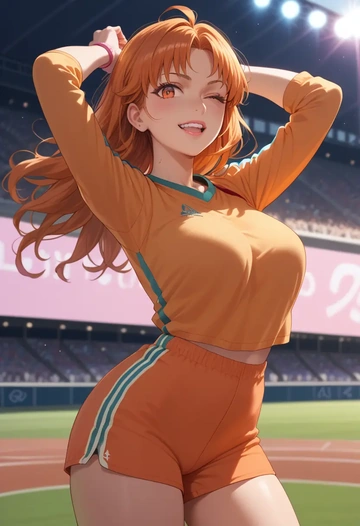 a.i._voice,adachi_rei,athletic  - AI generated anime art