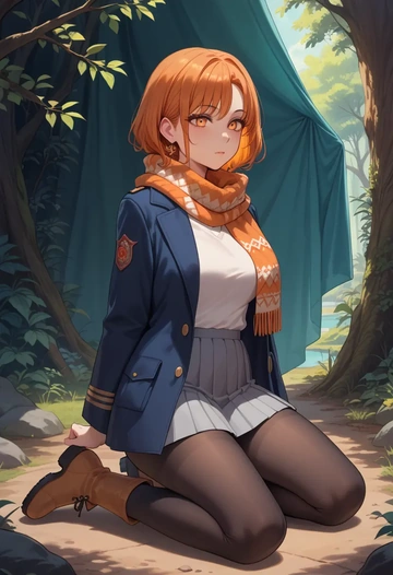 a.i._voice,adachi_rei,winter,student uniform,puffer coat  - AI generated anime art