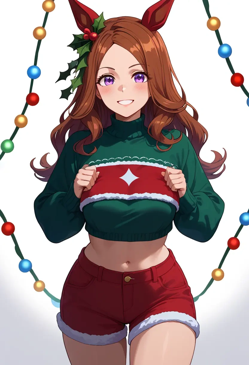 umamusume,admire_vega_(umamusume),Christmas,red velvet shorts  - 