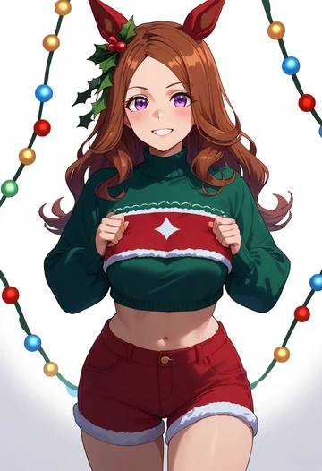 umamusume,admire_vega_(umamusume),Christmas,red velvet shorts  - AI generated anime art