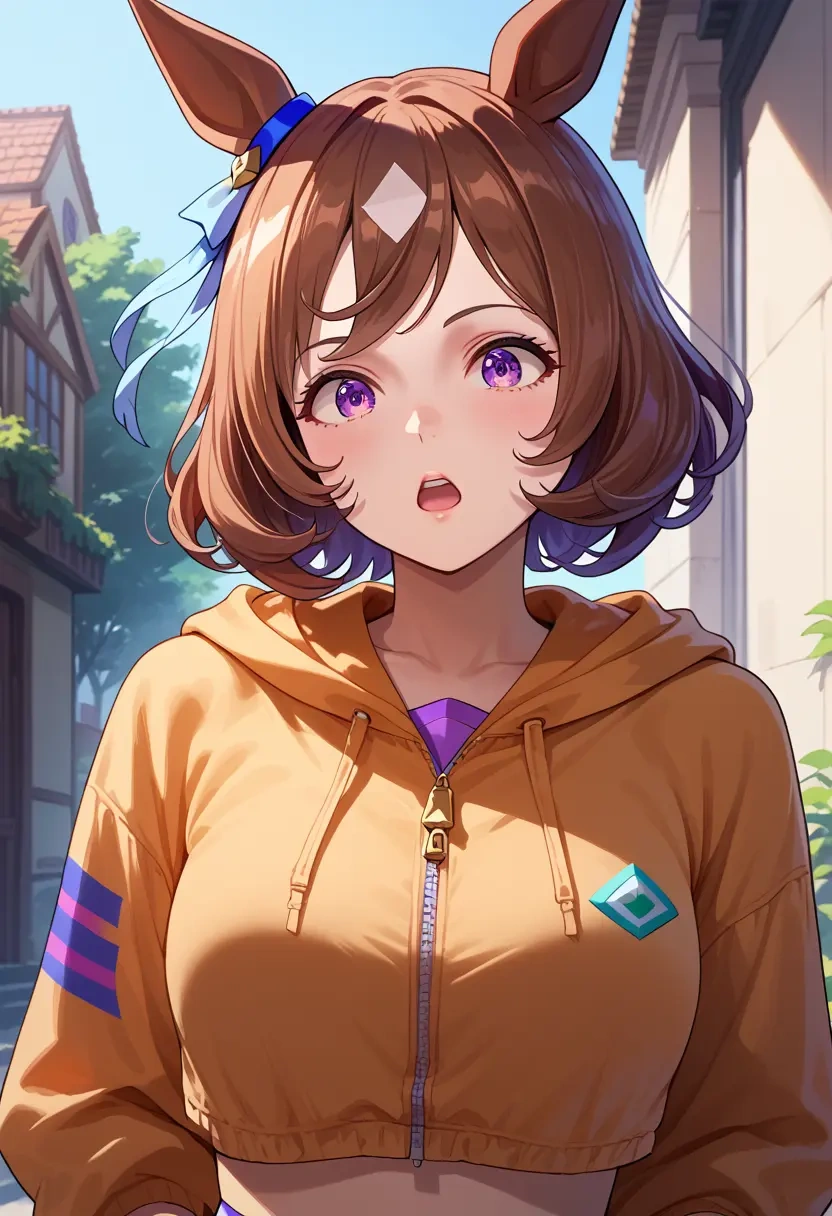 umamusume,admire_vega_(umamusume),crop hoodie,shorts  - 