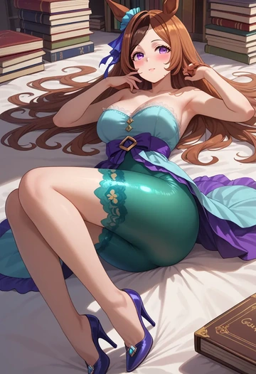 umamusume,admire_vega_(umamusume),gown,strapless,mermaid silhouette  - AI generated anime art