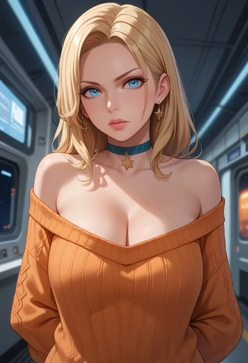 final_fantasy,adventurer_(ff11),orange,sweater,choker  - AI generated anime art