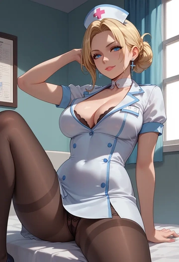 final_fantasy,adventurer_(ff11),nurse, pantyhose,mini skirt  - AI generated anime art