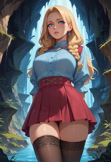 final_fantasy,adventurer_(ff11),mini skirt, stockings  - AI generated anime art