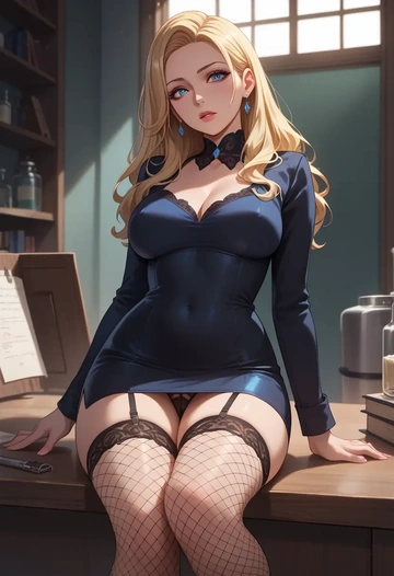 final_fantasy,adventurer_(ff11),secretary,stockings,sexy, panties  - AI generated anime art