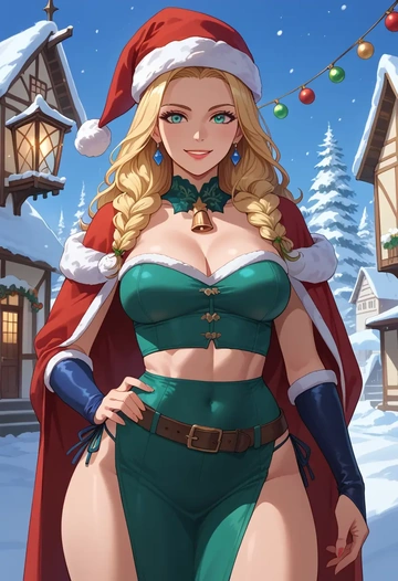 final_fantasy,adventurer_(ff11),Christmas,dress  - AI generated anime art