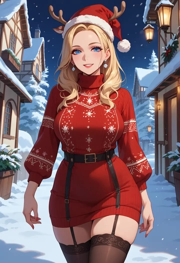 final_fantasy,adventurer_(ff11),sweater,stockings,Thigh garters  - AI generated anime art