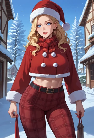 final_fantasy,adventurer_(ff11),Christmas,plaid trousers  - AI generated anime art