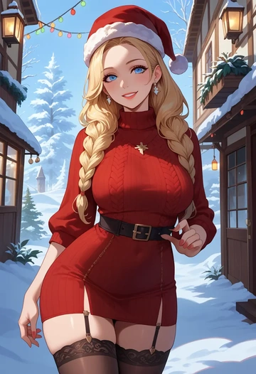 final_fantasy,adventurer_(ff11),sweater,stockings,Thigh garters  - AI generated anime art