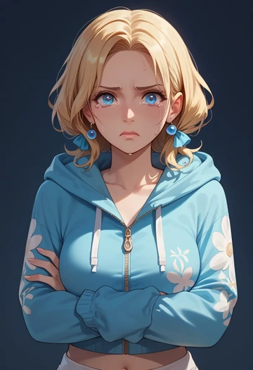 final_fantasy,adventurer_(ff11),crop hoodie,shorts  - AI generated anime art