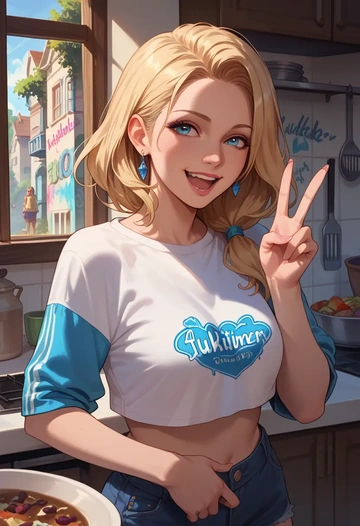 final_fantasy,adventurer_(ff11),cropped graffiti sweatshirt,dolphin shorts  - AI generated anime art