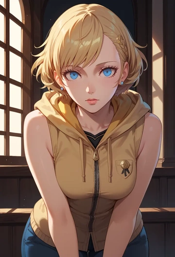 persona,aegis_(persona),sleeveless hoodie,biker shorts  - AI generated anime art