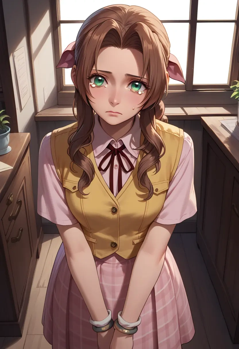 final_fantasy,aerith_gainsborough,spring,student uniform,vest  - 