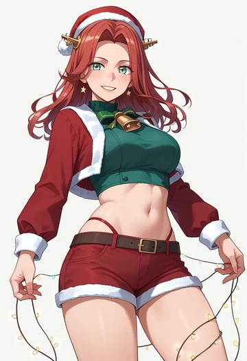 kantai_collection,agano_(kancolle),Christmas,red velvet shorts  - AI generated anime art