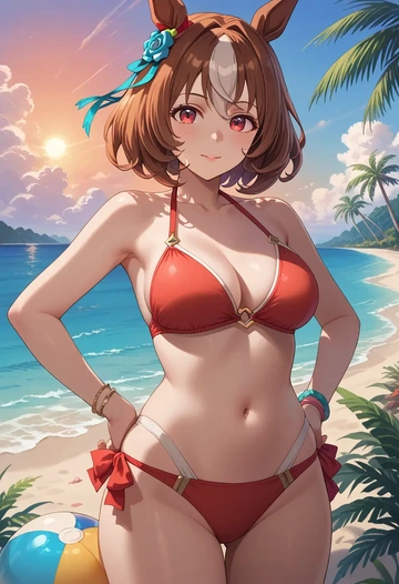 umamusume,agnes_tachyon_(umamusume),bikini  - AI generated anime art