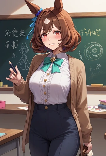 umamusume,agnes_tachyon_(umamusume),teacher, sweater  - AI generated anime art