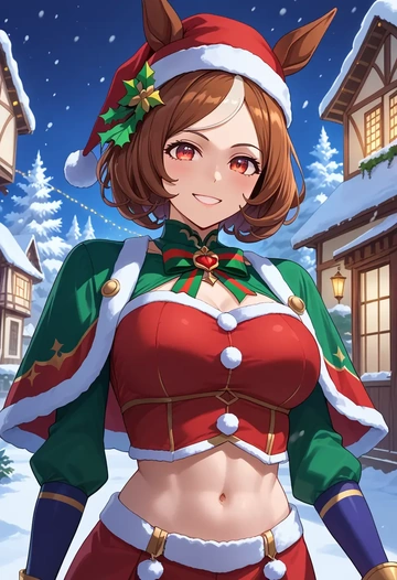 umamusume,agnes_tachyon_(umamusume),Christmas,dress  - AI generated anime art