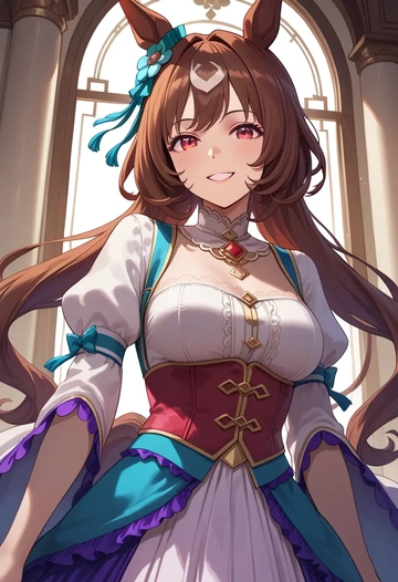 umamusume,agnes_tachyon_(umamusume),corset,bustier,long tulle skirt  - AI generated anime art