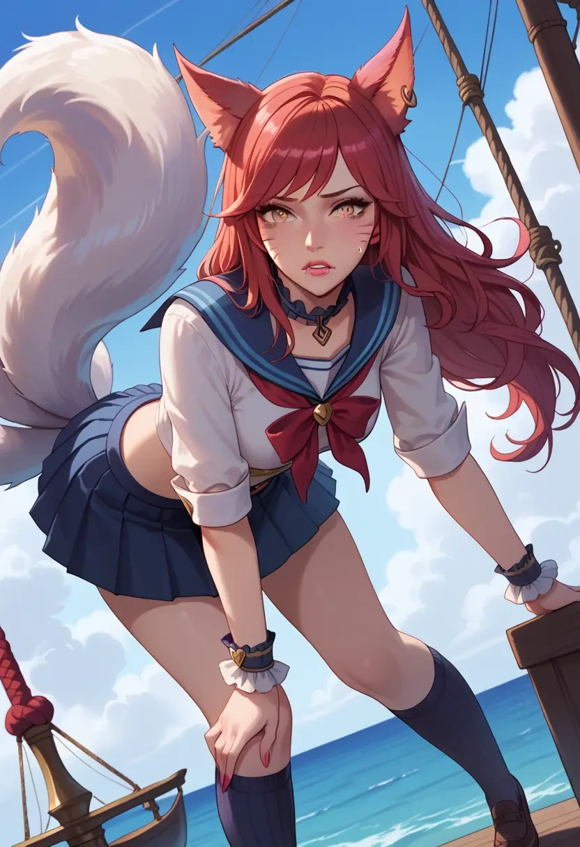 league_of_legends,ahri_(league_of_legends),sailor, uniform  - 