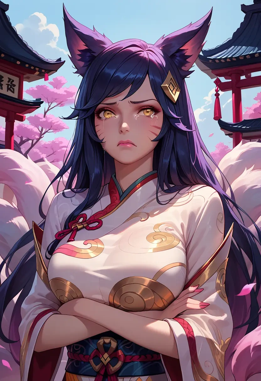 league_of_legends,ahri_(league_of_legends),silk graffiti shirt,dolphin shorts  - 