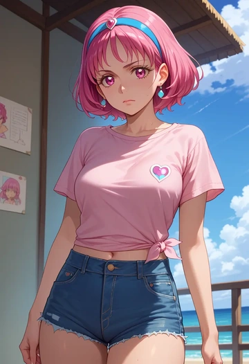 precure,aida_mana,denim shorts  - AI generated anime art