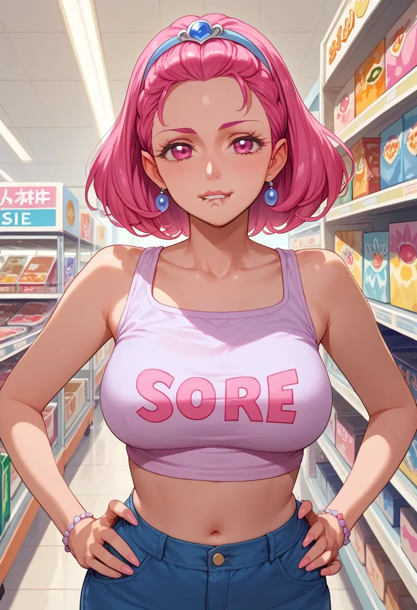 precure,aida_mana,crop top,athletic shorts  - 