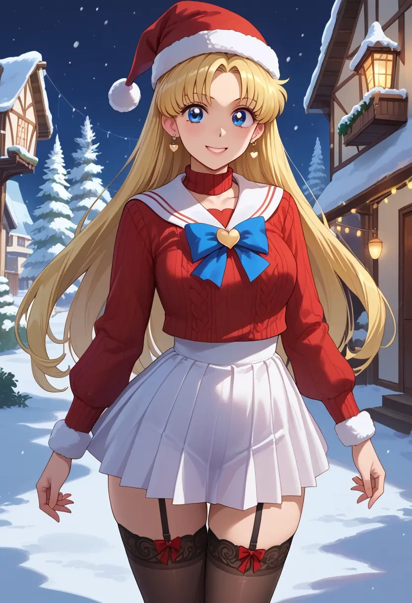 bishoujo_senshi_sailor_moon,aino_minako,sweater,stockings,Thigh garters  - 