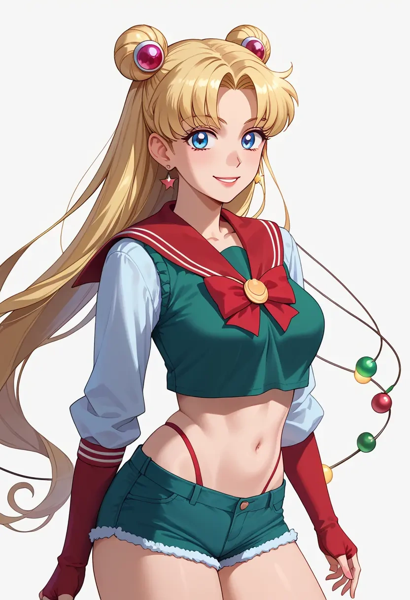 bishoujo_senshi_sailor_moon,aino_minako,Christmas,red velvet shorts  - 