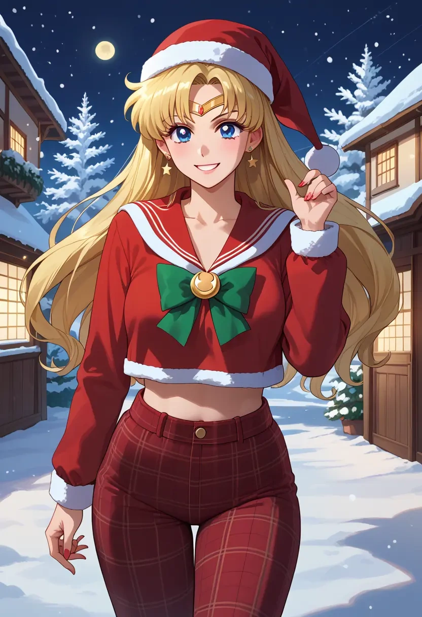 bishoujo_senshi_sailor_moon,aino_minako,Christmas,plaid trousers  - 