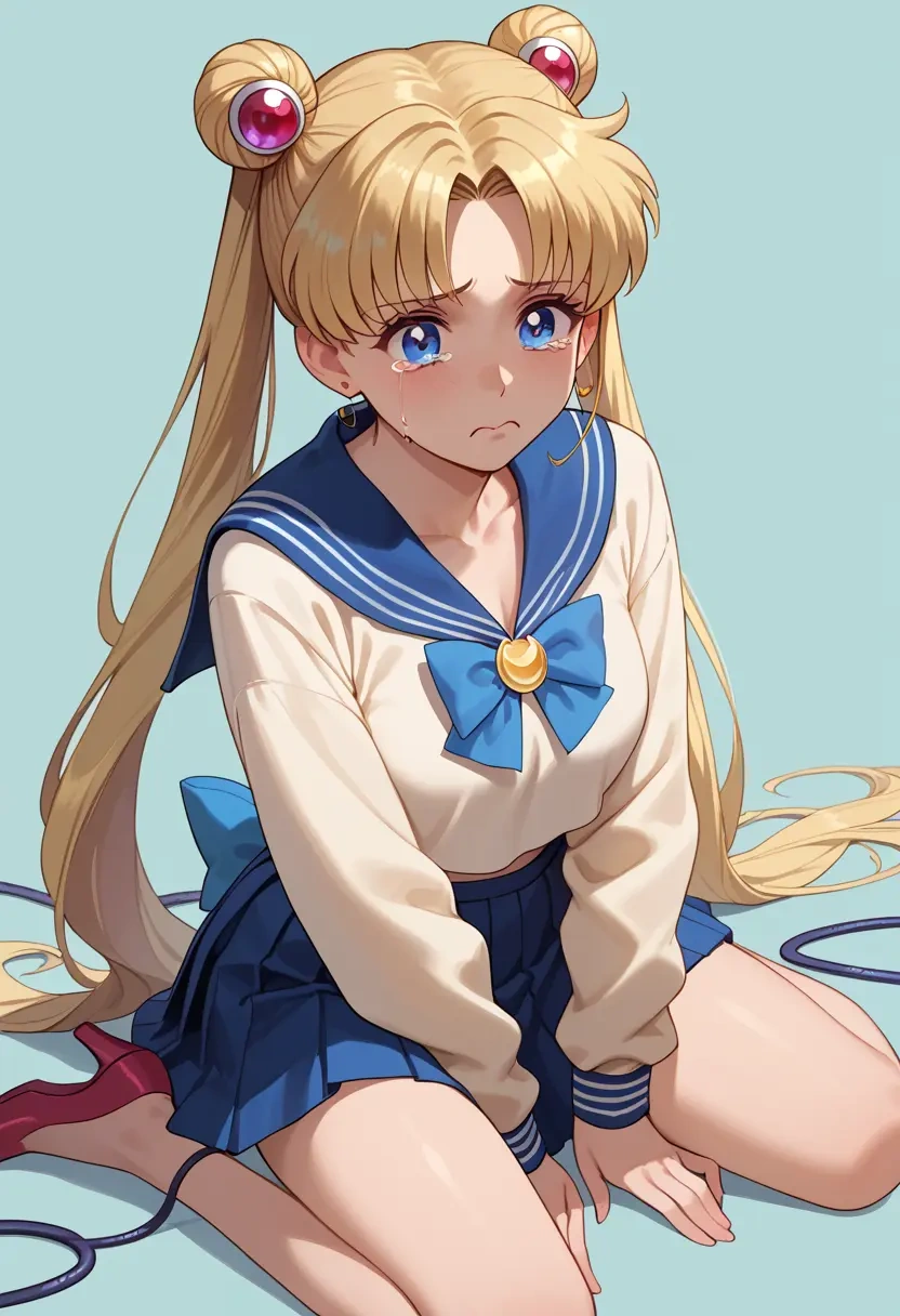 bishoujo_senshi_sailor_moon,aino_minako,sweater,cropped,pleated midi skirt  - 