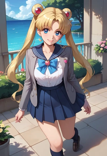 bishoujo_senshi_sailor_moon,aino_minako,winter,student uniform,blazer  - AI generated anime art