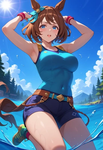 umamusume,air_groove_(umamusume),athletic,shorts,sexy  - AI generated anime art