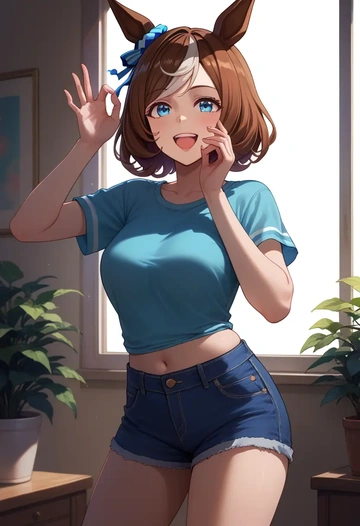 umamusume,air_groove_(umamusume),denim shorts  - AI generated anime art