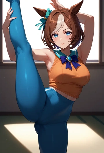 umamusume,air_groove_(umamusume),yoga, standing split,sexy,  - AI generated anime art