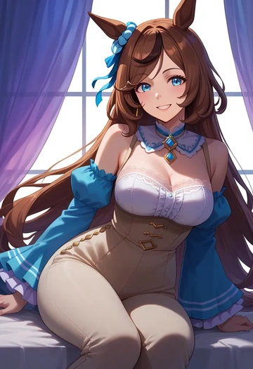 umamusume,air_groove_(umamusume),pants,wide-leg,strappy top  - AI generated anime art