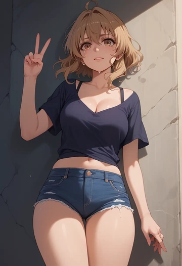 toradora!,aisaka_taiga,shorts,sexy  - AI generated anime art