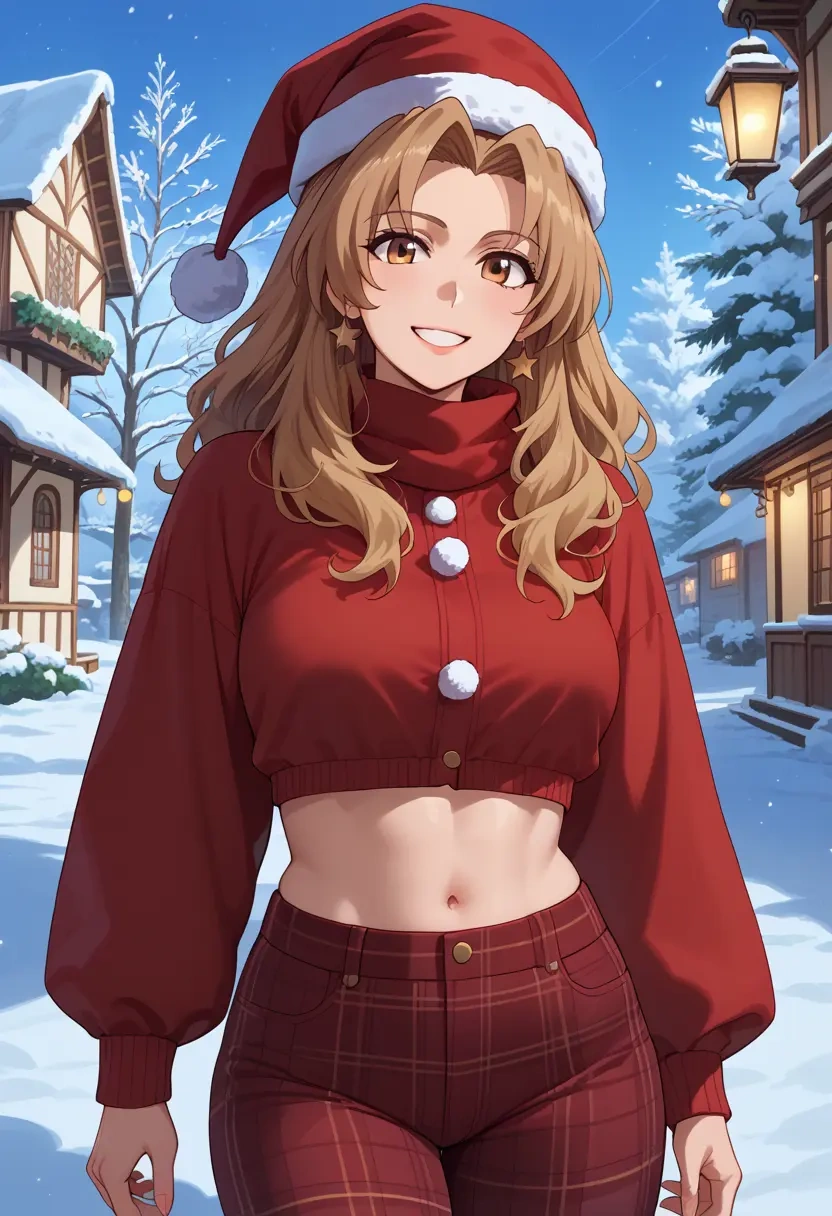 toradora!,aisaka_taiga,Christmas,plaid trousers  - 