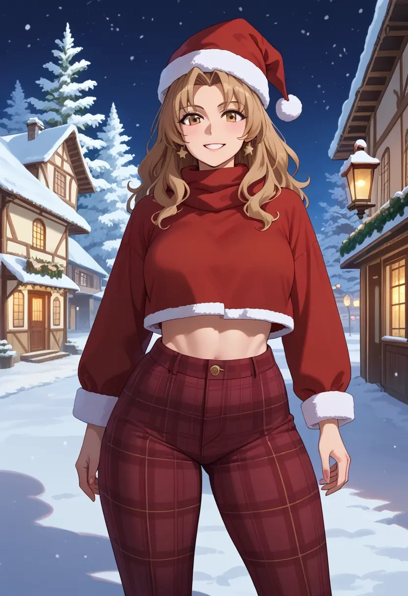 toradora!,aisaka_taiga,Christmas,plaid trousers  - 