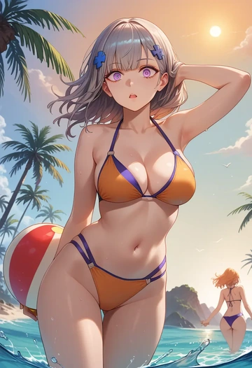 girls'_frontline,ak-12_(girls'_frontline),bikini  - AI generated anime art